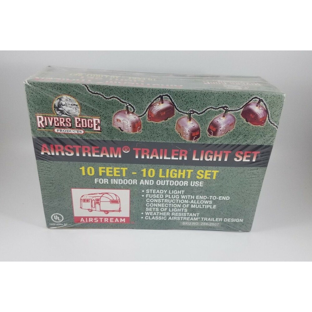 NIP SEALED Rivers Edge Airstream Trailer 10 Light Set 10' Indoor Outdoor